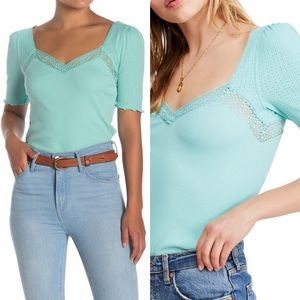 Free People Margaux Sweetheart Neck Tee